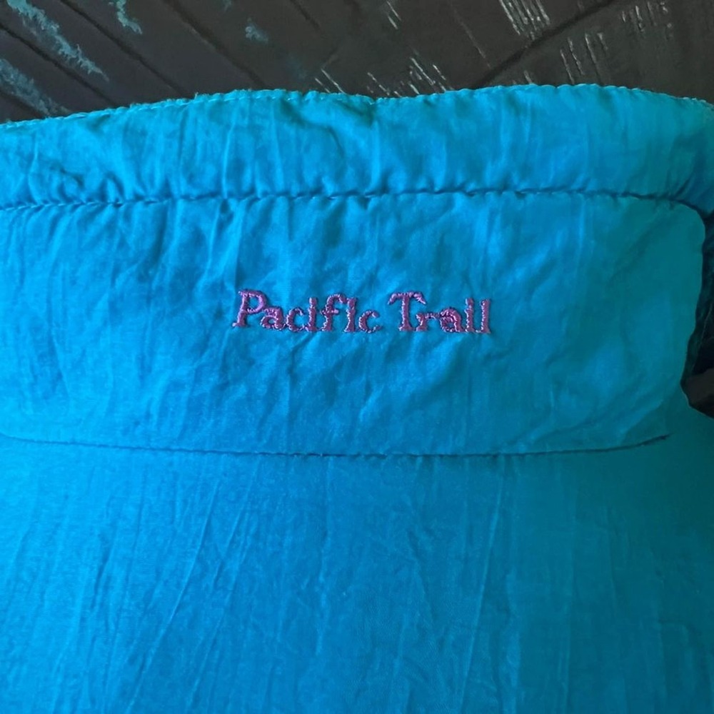 Vintage Pacific Trail Sport Windbreaker Jacket Teal Purple Fleece Lined Large - Picture 4 of 10